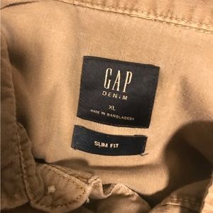Tan Gap Denim Long Sleeve Button Down